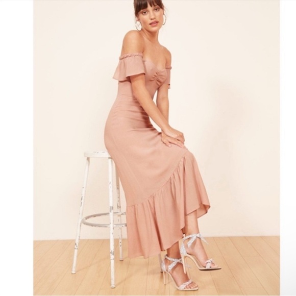 Reformation Butterfly off shoulder Dress size 4 - Picture 1 of 5